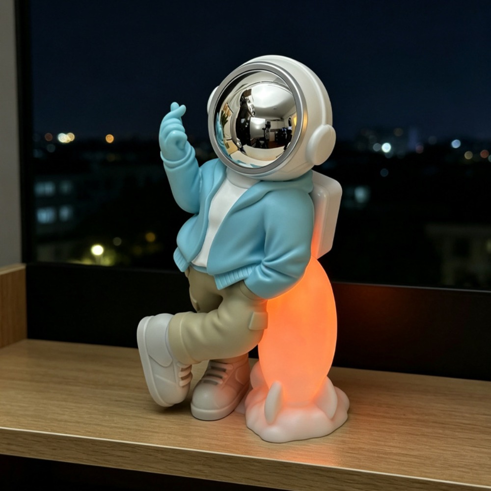 Audio Music Spotify - 우주비행사 로켓 블루투스 스피커 LED 야간