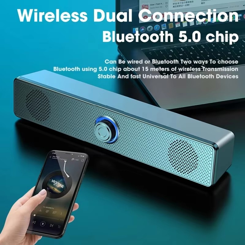 음악 사운드바 컴퓨터 카이샤 데 솜 유선 및 무선 블루 - Audio Music Box 리뷰 및 가격