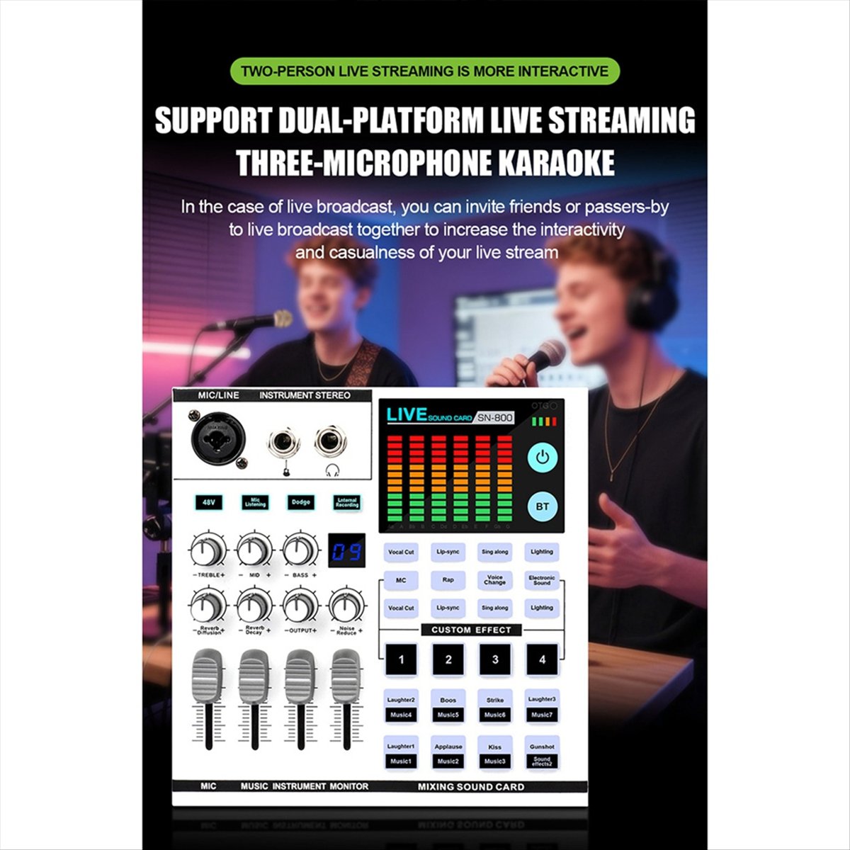 DTC5 SN800 라이브 사운드 카드 음성 변조 오디 - Audio Music Changer 리뷰 및 가격